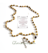 Olive Wood Rosary with Holy Soil 